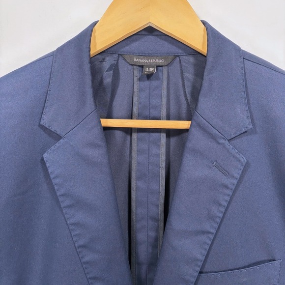 Banana Republic Core Temp Tailored Performance Blazer Sport Coat Men 44R Navy - Picture 5 of 15